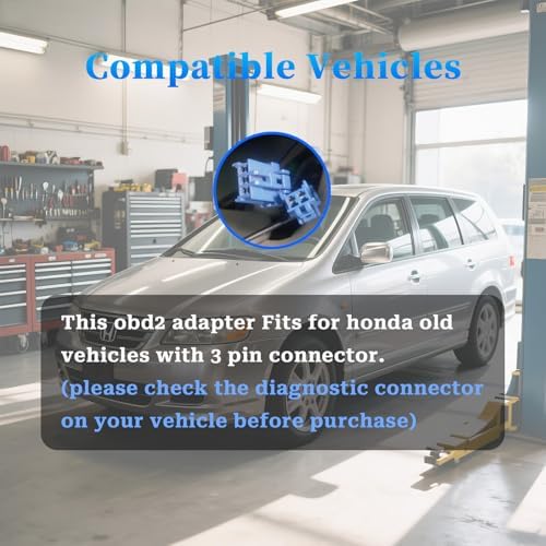 OBD1 to OBD2 Adapter Fits for Honda 3Pin OBD Diagnostic Cable Connector