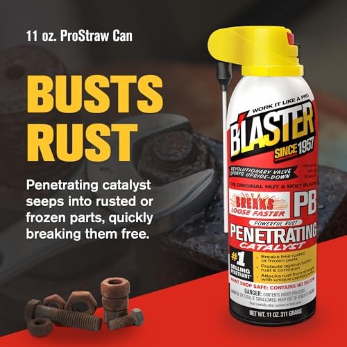 PB Blaster Penetrating Oil Spray, 13.2 oz Aerosol Cans (12-Pack) – Rust Remover & Bolt Loosener for Stuck Nuts, Bolts & Rusted Parts – Penetrating Catalyst for Automotive & Mechanical Use