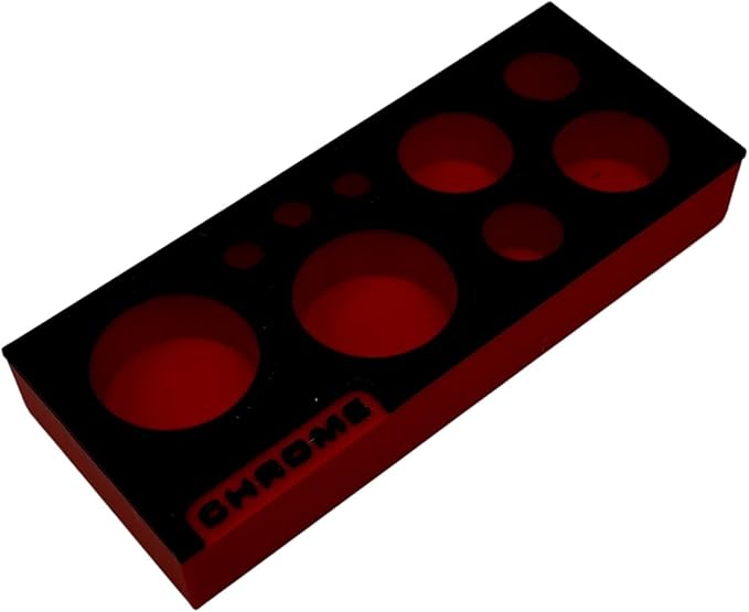 MagAttach Chrome Adapter and Short Extensions Magnetic Interconnecting Organizer Tray (Red/Black)