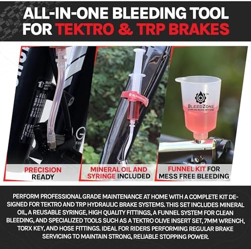 BleedZone 4 Piston Brake Bleeder Kit Compatible with Tektro TRP, 120ml