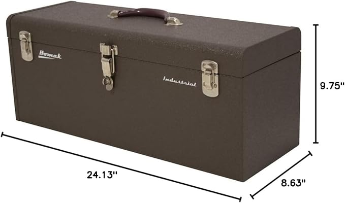 Homak 24-Inch Industrial Steel Toolbox, Brown Wrinkle Powder Coat, BW00200240