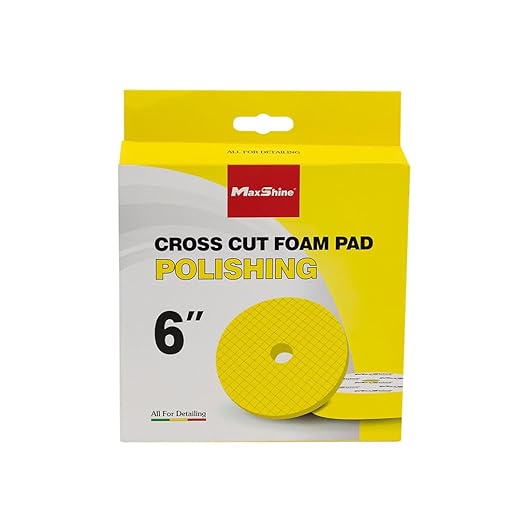 Maxshine 6" Universal Cross Cut Polishing Foam Pad – Hook & Loop – DA & Rotary Polisher Compatible – Scientifically Designed Cross Cut for Heat Control & Efficient Compound Delivery