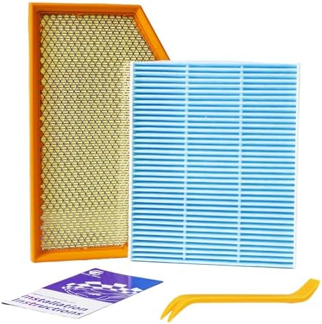 Engine Air Filter&Cabin Air Filter Combo Fits Jeep Wrangler JL 2.0L/3.6L 2018-2026(Not For 3.0L/6.4L/Diesel),Gladiator 2020-2025 3.6L-CA12373&CF12450
