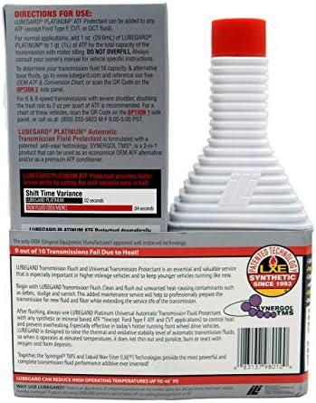 Lubegard 98010 Platinum Universal Flush and Protect Performance Pack for Automatic Transmissions, (2) 10 Ounce Bottles