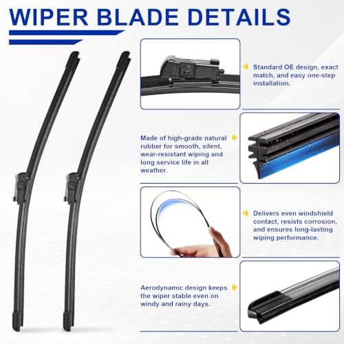 KAIYI 3 Pack Windshield Wipers Compatible with Lexus RX350 2016-2021