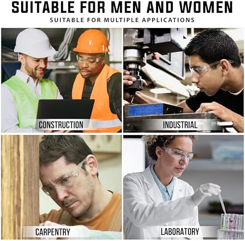 BISON LIFE Clear Safety Glasses for Men & Women, ANSI Z87.1 Certified,144Pk