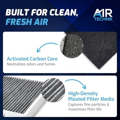 AirTechnik CF10373 PM2.5 Cabin Air Filter w/Activated Carbon | Fits Audi A3, A3 Quattro, Q3, TT Quattro, VW Beetle, Caddy III, CC, Tiguan, EOS, Golf, GTI, Jetta, Passat, R32, Rabbit - CUK2939