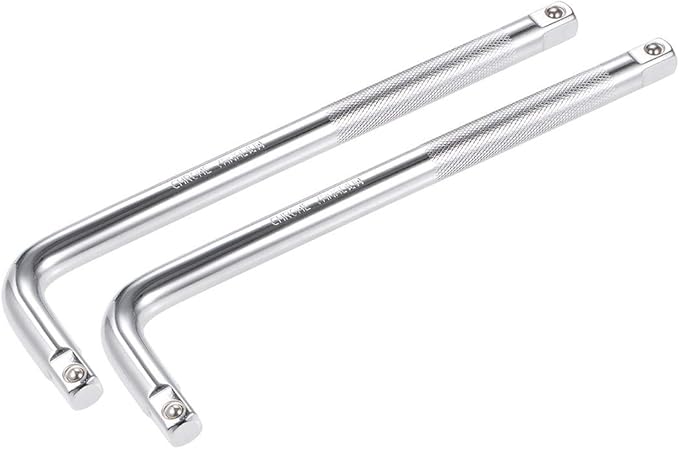 uxcell 2 Pcs 1/2" Drive Socket Breaker L Shape Extension Bar Wrench, CR-V