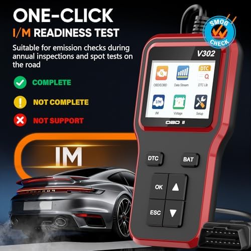 OBD2 Scanner and Battery Tester, Vehicle Code Reader for Check Engine Light