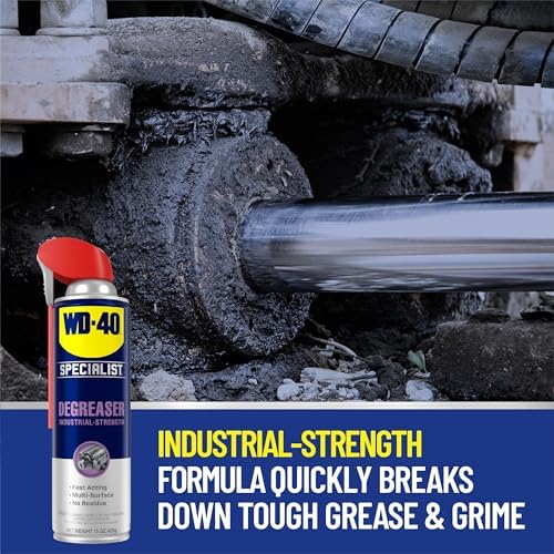 WD-40 Specialist Degreaser with Smart Straw, Heavy-Duty Degreaser for Breaking Down Grease on Engines, Heavy Machinery, Power Equipment and Metal Tools, Industrial Strength Fast-Acting Formula, 15 Oz