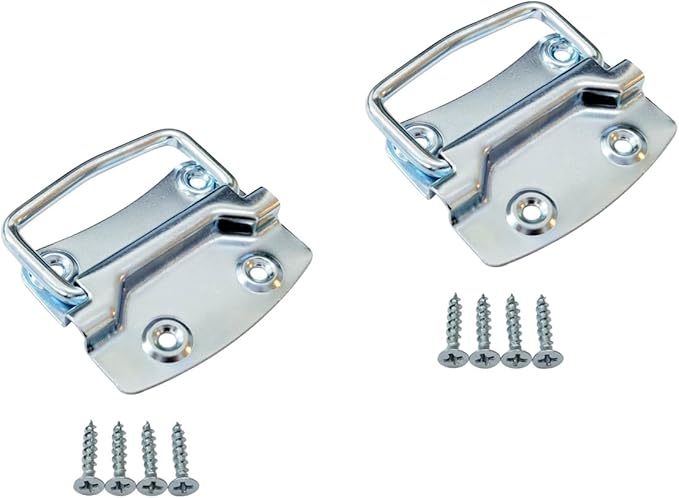 QCAA Ring Pull Chest Handle for Box Lift Door Chest, 3", Zinc Plated, Made in Taiwan, 2 Pack