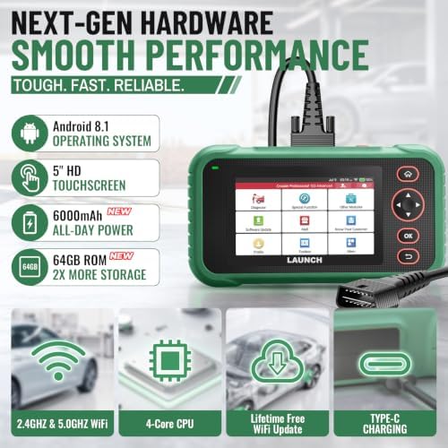 LAUNCH CRP123 Advanced OBD2 Scanner, 8 Reset Scan Tool for 98% Car Brand