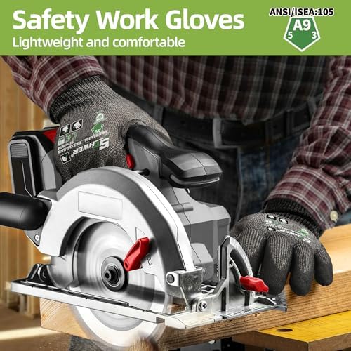 Schwer ProGuard High Level Cut Resistant Work Gloves PR3326 for Extreme Protection，ANSI A9 Cut Gloves with Reinforced Thumb, Non Slip, Durable, Touch-screen, Black 2 Pairs（M）