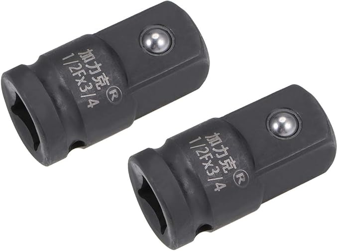 uxcell 2pcs 1/2" Drive (Female) x 3/4" (Male) Impact Socket Adapter for Use with Air Impact Wrenches, Breaker Bars, Ratchets, CR-MO Steel