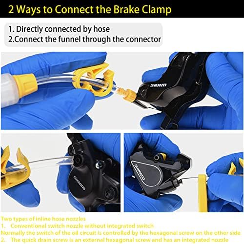 Brake Bleed Kit for Shimano, TEKTRO, TRP Hydraulic Disc Brakes, Brake Fluid Bleeder Kit for MTB/Road, with Performance Mineral Oil Brake Fluid 120ml/4oz, Professional Brake Bleed Kit