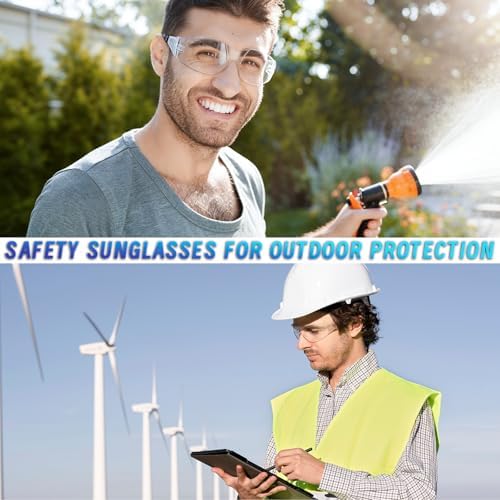 50 PCS Clear Safety Glasses Bulk for Men Women ANSI Z87.1 Protective Eyewear, Scratch & Impact Resistant Safety goggles, Polycarbonate Safety Sunglasses, Construction Lab Work Outdoor