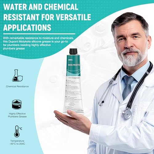 12pcs Molykote 111 Compound Valve Lubricant and Sealant 150g 5.3oz, Silicone Grease for for Repair and Protection of Water Pipes, Ships, Electronic Equipment, Water Resistant, Low Volatility