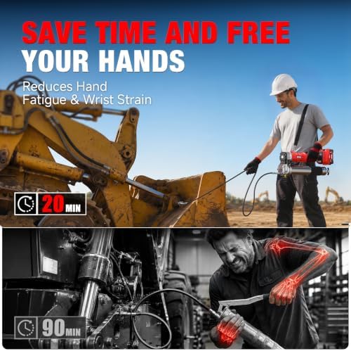 Alloyman 2-in-1 Cordless Grease Gun Kit, Upgraded 12000 PSI,2*4.0Ah battery