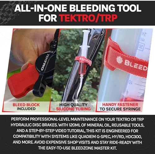 BleedZone Mineral Oil Brake Bleeder Kit Compatible with Tektro TRP, 120ml