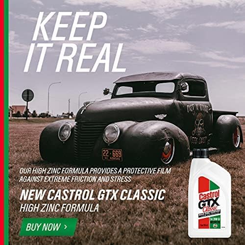 Castrol GTX Classic 20W-50 Conventional Motor Oil, 1 Quart, Pack of 6