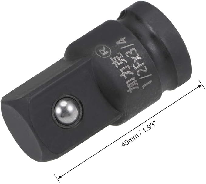 uxcell 2pcs 1/2" Drive (Female) x 3/4" (Male) Impact Socket Adapter for Use with Air Impact Wrenches, Breaker Bars, Ratchets, CR-MO Steel