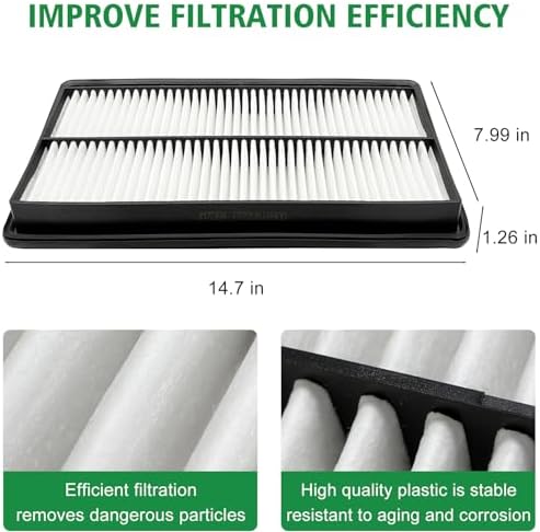 Capume 2PCS Cabin Engine Air Filter JM802 JM726A Kits Fits for MDX 3.5L 2022-2026, Pilot 3.5L 2023-2026, Replacement for CF11182, 80292-TF0-G01, 1722061AA00