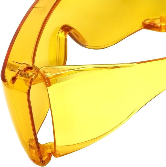 Calabria 3000 Fitover Safety Glasses with Uni-Lens – [Clear/Orange/Yellow - 3 Pack] Wrap Around Eye Protection | Anti-Fog Scratch Resistant | Protective Eyewear