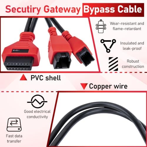 12+8 Pin Connector to OBD2 Adapter, 2.6FT Secutiry Gateway Bypass Cable
