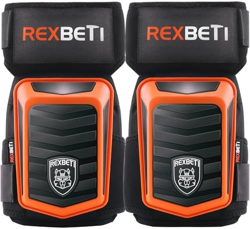 REXBETI Knee Pads for Men, Anti-slip Construction Gel Knee Pads for Work