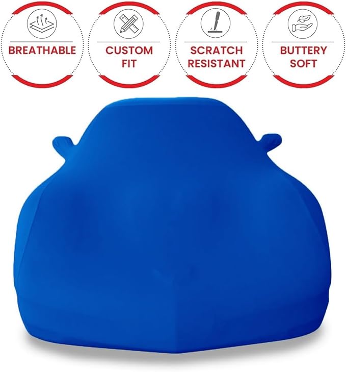 C5 Corvette Indoor Car Cover - Custom Fit Ultraguard Stretch Satin - The Ultimate High End Fit with Storage Bag for 1997-2004 C5, Z06, Convertible, Hardtop Corvettes (Blue)