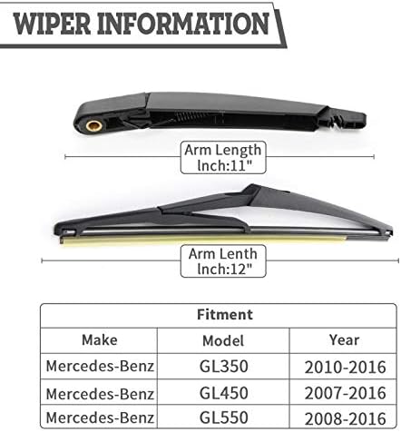 Rear Wiper Arm Blade Nut Set Replacement for Mercedes-Benz GL350 2010-2016,GL450 2007-2016,GL550 2008-2016,GLS 450 2017-2019,Rear Wiper Cover Accessories Assembly,Back Windshield Window Cap MB