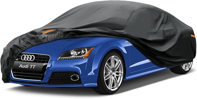 Kayme 7 Layers Car Cover Custom Fit for Audi TT TTS TTRS (1998-2025) Waterproof All Weather for Automobiles, Outdoor Full Cover Rain Sun UV Protection.