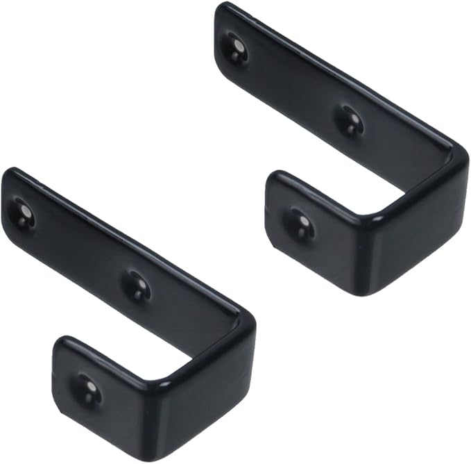 Coshar 8Pcs Heavy Duty Utility Hooks Black 1 Inch Bunk Bed Ladder Hook Stainless Steel J Hooks for Bed Decor, Garage Storage, Cable Tool Organization - 1 Inch Black