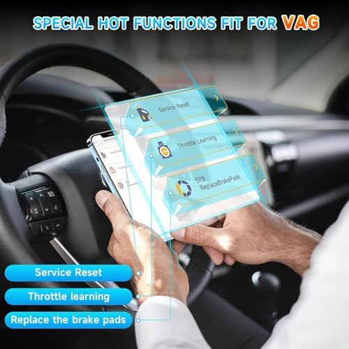 ANCEL BD500 Bluetooth Diagnostic Scan Tool for VW Audi Seat Skoda Diagnosis, Full Systems Volkswagen OBD2 Scanner Vag Car Code Reader with Battery Check EPB Reset for iPhone, iPad & Android
