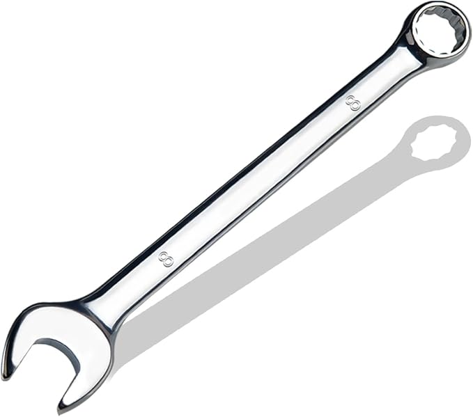 8mm Metric Combination Wrench, CR-V Steel with Mirror Polish, 12-Point Design, 15-Degree Offset, Perfect for Auto Repair, Household, Car & Truck Emergency