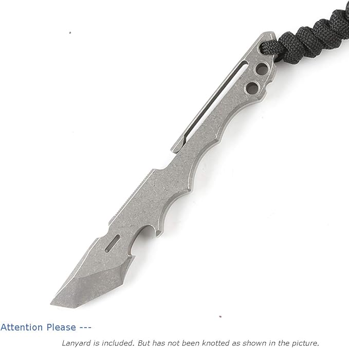 Titanium Pry Bar EDC Multi Tool with Bottle Opener Box Opener Clip Function (Grey)