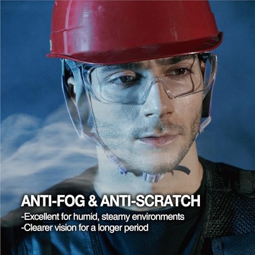 DEX FIT Safety Glasses SG210 Series - Anti-Fog & Scratch Resistant Z87.1 Certified, Adjustable Temples