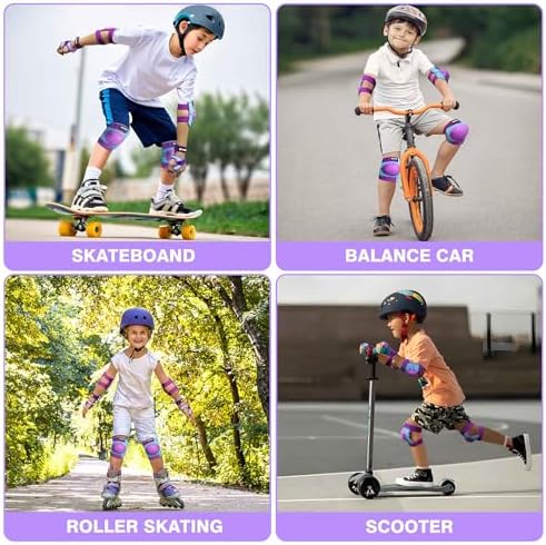 Kids Protective Gear Knee Pads Elbow Pads & Wrist Guards for Roller Skating