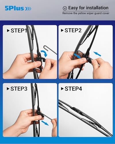 5 PLUS 18 Inch Wiper Blades 2 Pack for U/J HOOK Front Wipers Arms