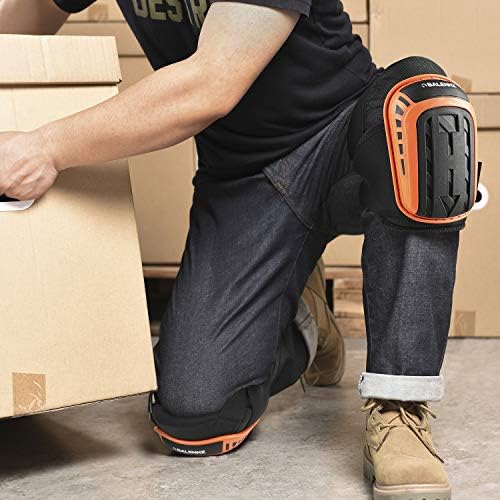 BALENNZ Professional Knee Pads for Work - Heavy Duty Foam Padding Gel Construction Knee Pads with Strong Double Straps – Comfortable Knee Protection for Indoor and Outdoor Use (Knee High Orange)