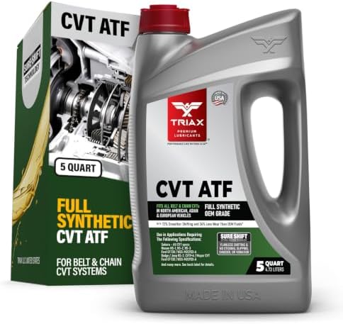 TRIAX CVT ATF – Universal Full Synthetic CVT Transmission Fluid (Green) – for Nissan NS-3, NS-2, Subaru CVTF-II, Honda HCF-2, Toyota CVT FE & Many More (5 Quart -1.25 Gallon)