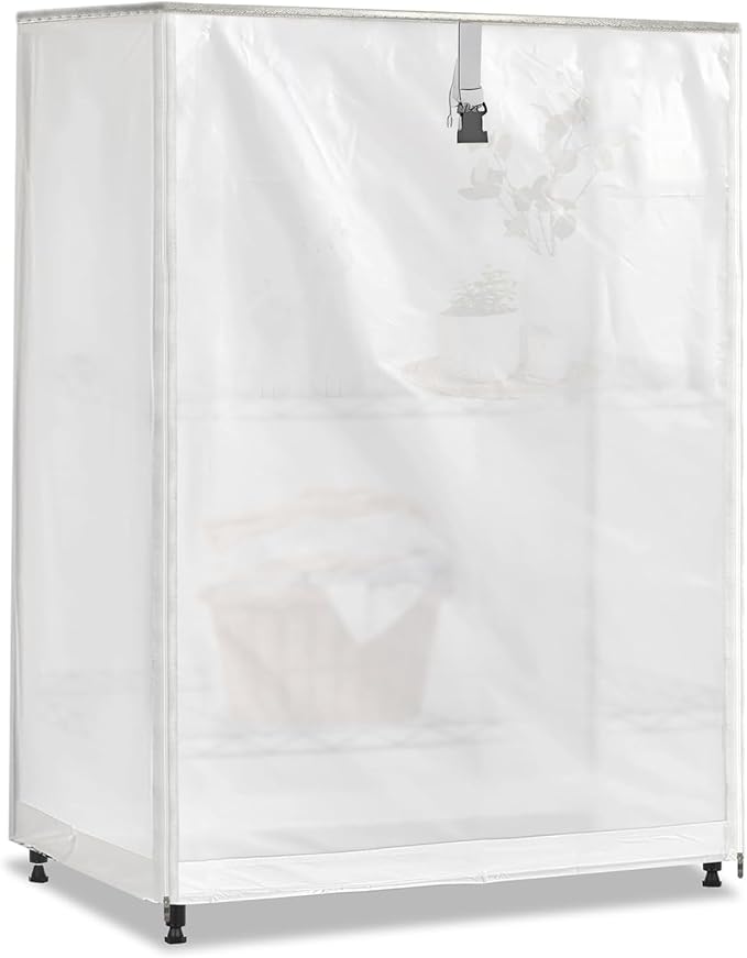 PVC Waterproof 3 Shelf Wire Rack for Wire Shelf Cover - 24" W x 14" D x 30" H - Protects from Dust and Debris - Only Cover (Frosted)