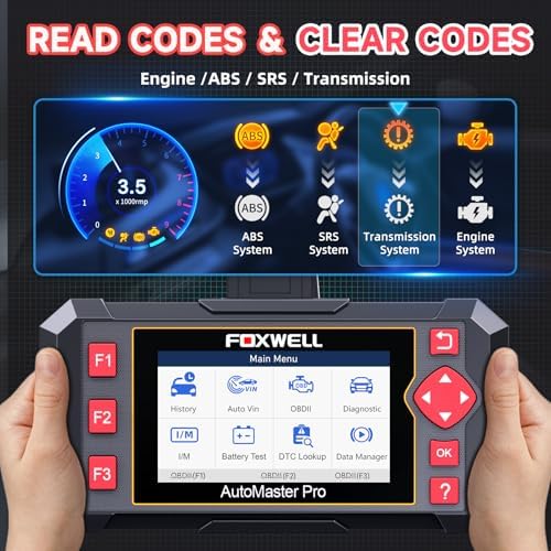 FOXWELL OBD2 Scanner Diagnostic Tool NT604, ABS/SRS/Transmission/Check Engine Code Reader for Cars and Trucks, 2026 diagnostic scanner for all vehicles, EN/ES Ver., Lifetime Update, Live Data, AutoVIN