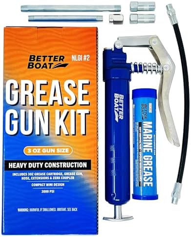 Manual Mini Grease Gun Kit, 3 Oz Cartridge, Pistol Grip, for Marine