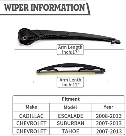 Rear Wiper Arm Blade for Chevrolet Tahoe Suburban Yukon 2007-2014