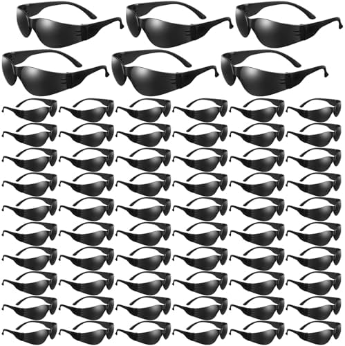 50 PCS Safety Glasses Bulk Unisex Tinted Safety Goggles with ANSI Z87.1 Impact & Scratch Resistant, UV Protection, Ploycarbonate Safety Sunglasses for Construction Lab Work Carpentry Outdoor