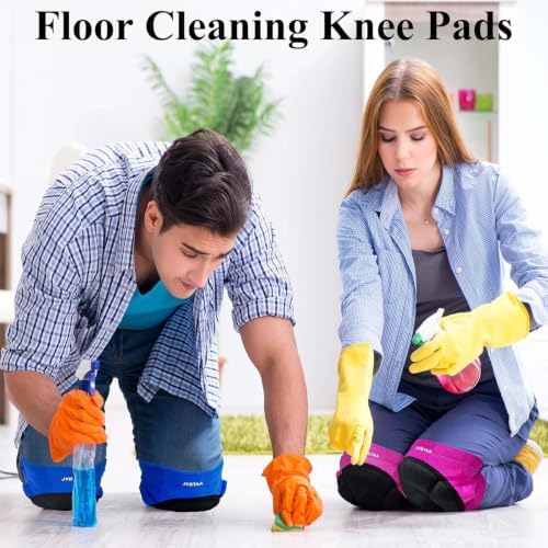 Garden Knee Pads for Women Men, Adjustable Non-Slip Straps, Blue S, 1 Pair