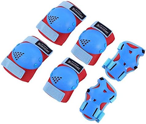 BOSONER Kids/Youth Knee Pad Elbow Pads for Roller Skates Cycling BMX Bike Skateboard Inline Rollerblading, Skating Skatings Scooter Riding Sports