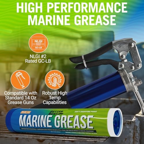 Better Boat Marine Grease Tube, 14 Oz, Waterproof High Temp Trailer Bearing