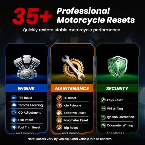 ANCEL MT700 Motorcycle OBD2 Scanner with 35+ Reset Functions